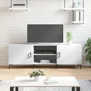 Comoda TV vidaXL, alb, 150x30x50 cm, lemn compozit