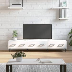 Comoda TV vidaXL, alb, 150x36x30 cm, lemn prelucrat