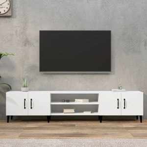Comoda TV vidaXL, alb, 180x31,5x40 cm, lemn prelucrat