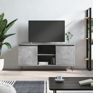 Comoda TV vidaXL, gri beton, 104x35x50 cm, lemn compozit