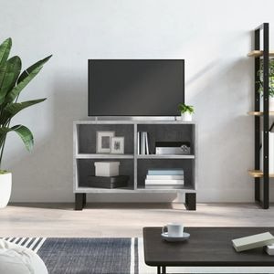 Comoda TV vidaXL, gri beton, 69,5x30x50 cm, lemn compozit