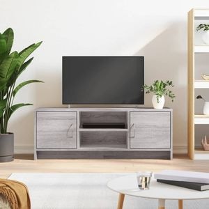 Comoda TV vidaXL, gri sonoma, 102x30x37,5 cm, lemn prelucrat