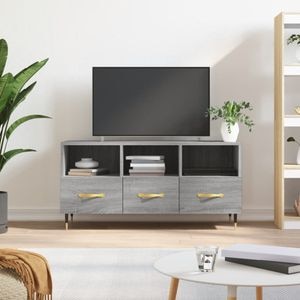 Comoda TV vidaXL, gri sonoma, 102x36x50 cm, lemn prelucrat