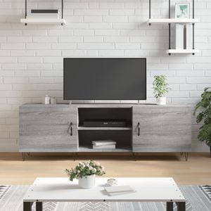 Comoda TV vidaXL, gri sonoma, 150x30x50 cm, lemn compozit