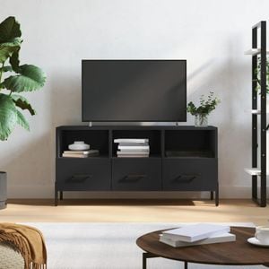 Comoda TV vidaXL, negru, 102x36x50 cm, lemn prelucrat