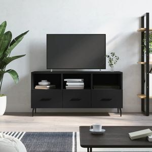 Comoda TV vidaXL, negru, 102x36x50 cm, lemn prelucrat