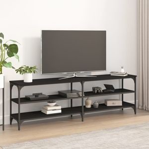 Comoda TV vidaXL, negru, 160x30x50 cm, lemn prelucrat