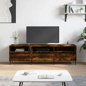 Comoda TV vidaXL, stejar fumuriu, 150x30x44,5 cm, lemn prelucrat
