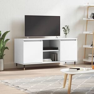 Comoda TV vidaXL, alb, 104x35x50 cm, lemn compozit