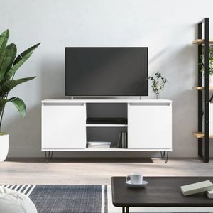 Comoda TV vidaXL, alb, 104x35x50 cm, lemn compozit