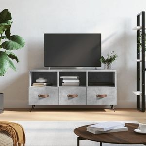 Comoda TV vidaXL, gri beton, 102x36x50 cm, lemn prelucrat