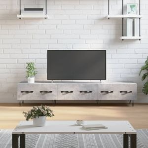 Comoda TV vidaXL, gri beton, 150x36x30 cm, lemn prelucrat