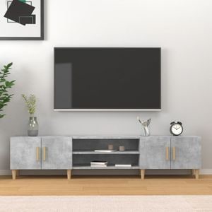 Comoda TV vidaXL, gri beton, 180x31,5x40 cm, lemn prelucrat
