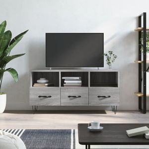 Comoda TV vidaXL, gri sonoma, 102x36x50 cm, lemn prelucrat