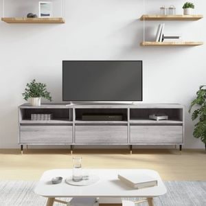 Comoda TV vidaXL, gri sonoma, 150x30x44,5 cm, lemn prelucrat