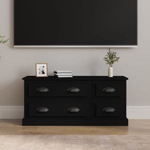 Comoda TV vidaXL, negru, 100x35,5x45 cm, lemn prelucrat