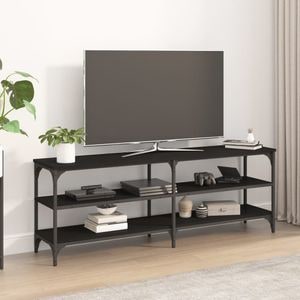 Comoda TV vidaXL, negru, 140x30x50 cm, lemn prelucrat