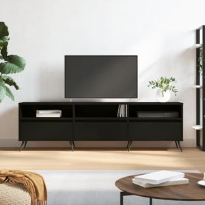 Comoda TV vidaXL, negru, 150x30x44,5 cm, lemn prelucrat