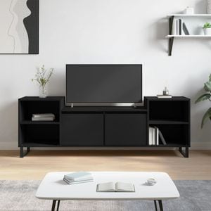 Comoda TV vidaXL, negru, 160x35x55 cm, lemn prelucrat