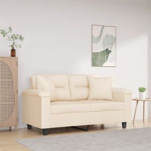 Canapea cu 2 locuri, cu perne vidaXL, 150 x 77 x 80, microfibra, Bej
