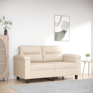 Canapea cu 2 locuri vidaXL, 150 x 77 x 80, tesatura microfibra, Bej