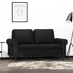 Canapea cu 2 locuri vidaXL, 152 x 77 x 80, piele ecologica, Negru