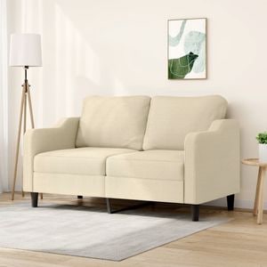 Canapea cu 2 locuri vidaXL, 158 x 77 x 80, material textil, Crem