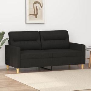 Canapea cu 2 locuri vidaXL, 158 x 77 x 80, material textil, Negru