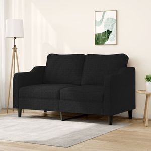 Canapea cu 2 locuri vidaXL, 158 x 77 x 80, material textil, Negru