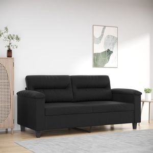 Canapea cu 2 locuri vidaXL, 170 x 77 x 80, piele ecologica, Negru