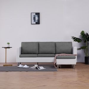Canapea de 3 locuri cu perne vidaXL, 188 x 122 x 77, piele ecologica, Alb