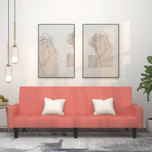 Canapea extensibila cu 2 locuri vidaXL, 220 x 84,5 x 69, Roz