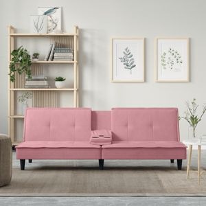 Canapea extensibila cu suporturi de pahare vidaXL, 200 x 89 x 70, Roz