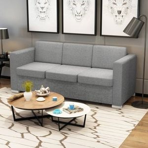 Canapea textila pentru 3 persoane vidaXL, 191 x 73 x 78, Gri