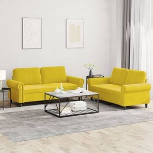 Set canapele VidaXL, 2 piese, 152-172 x 77 x 80 cm, galben