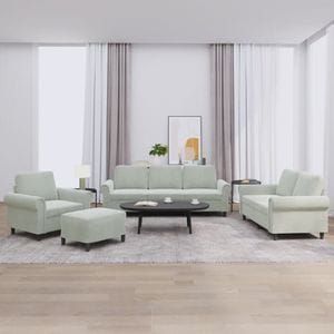 Set de canapele cu perne vidaXL, 4 piese, 92 x 77 x 80, catifea, Gri