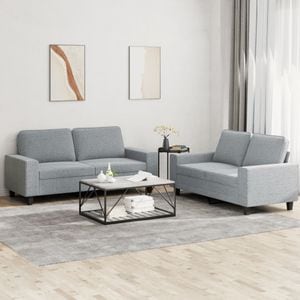 Set de canapele vidaXL, 2 piese, 154 x 77 x 80, material textil, Gri