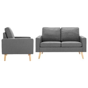 Set de canapele vidaXL, 2 piese, 77 x 71 x 80, material textil, Gri