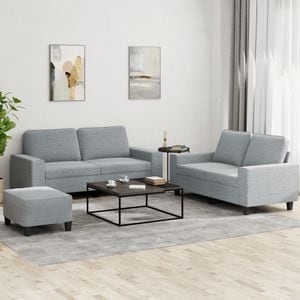Set de canapele vidaXL, 3 piese, 154 x 77 x 80, textil, Gri