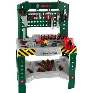 Banc de lucru cu 77 accesorii de jucarie pentru copii Bosch Theo Klein, 3 ani+, multicolor