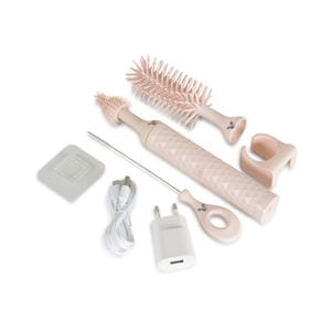 Perie electrica fara fir 2 in 1 CANGAROO pentru curatarea biberoanelor si tetinelor, roz