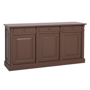 Bufet cu 3 usi si 3 sertare SZEL MOB Directoire, 179 x 90 x 51 cm, lemn masiv, maro