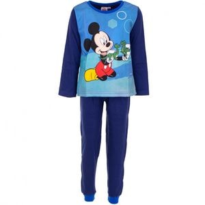 Pijama maneca lunga bumbac Mickey Mouse Happy, bleumarin, 24 luni
