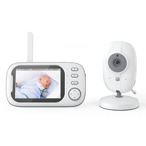 Sistem monitorizare Video si Audio pentru Bebelusi Little Baby IdealStore, Ecran HD 3.5 inch, Monitorizare temperatura,  Melodii, Raza mare de  200m, Memento alaptare