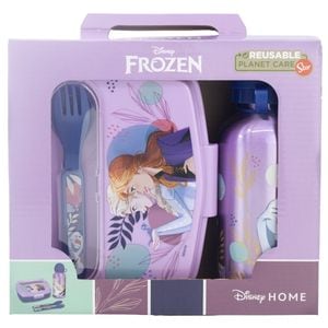 Set sticla apa 400 ml din aluminiu si cutie sandwich cu tacamuri, fara BPA, Trust, Frozen