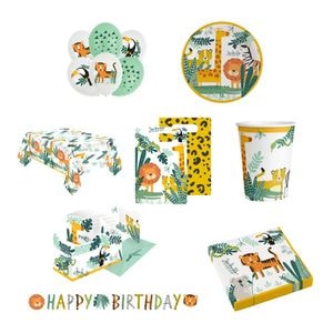 Set petrecere, multicolor, 56 piese, Get Wild Round