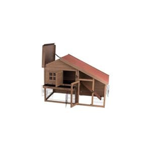 Cusca De Exterior Pentru Rozatoare, Trixie, Cu Spatiu De Joaca, Lemn, 151x107x80 cm, Maro, 62335