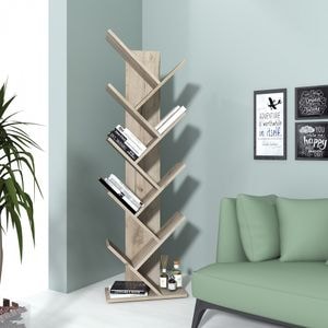 Raft carti, PAL, 43 x 20 x 143 cm, stejar k002