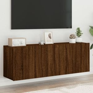 Comoda TV de perete vidaXL, 2 buc., 60 x 30 x 41 cm, maro, stejar maro