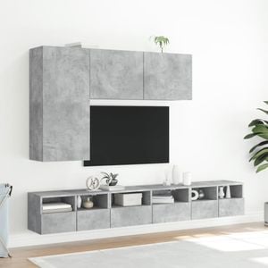 Comoda TV de perete vidaXL, 60 x 30 x 30 cm, lemn prelucrat,  gri beton